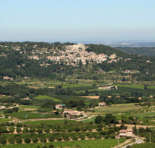 Luberon landscape. Lacoste view from Bonnieux