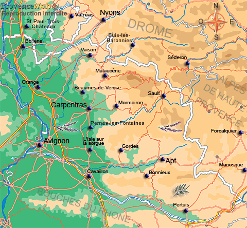 Carte du Luberon et du Vaucluse