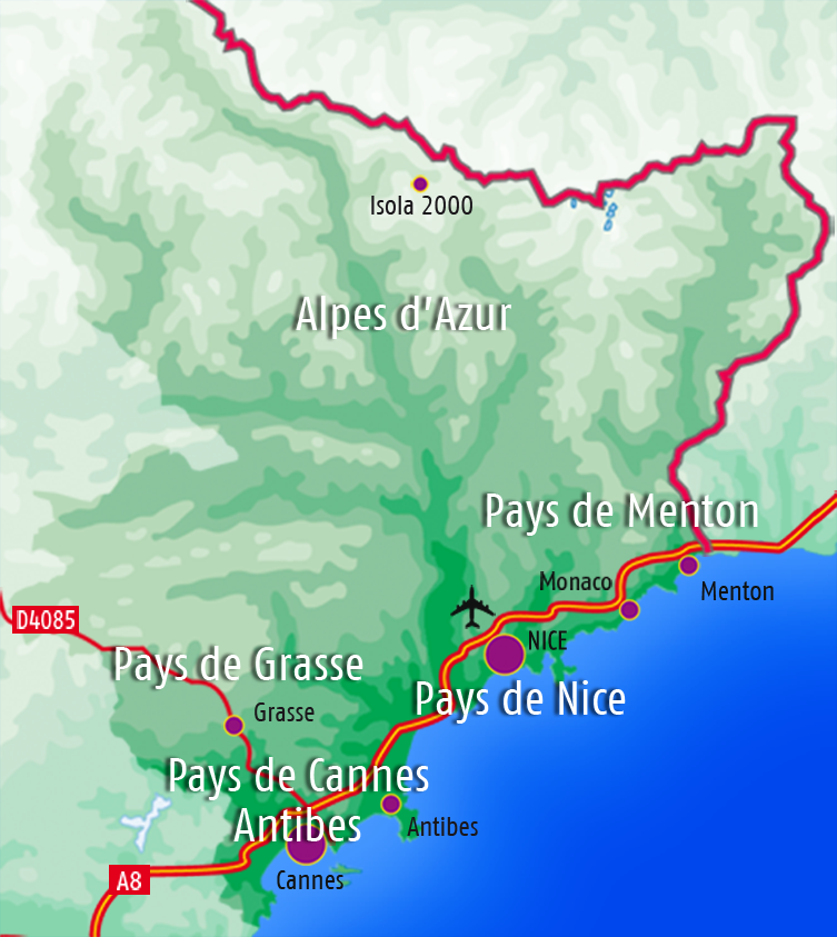 Map of the Alpes Maritimes