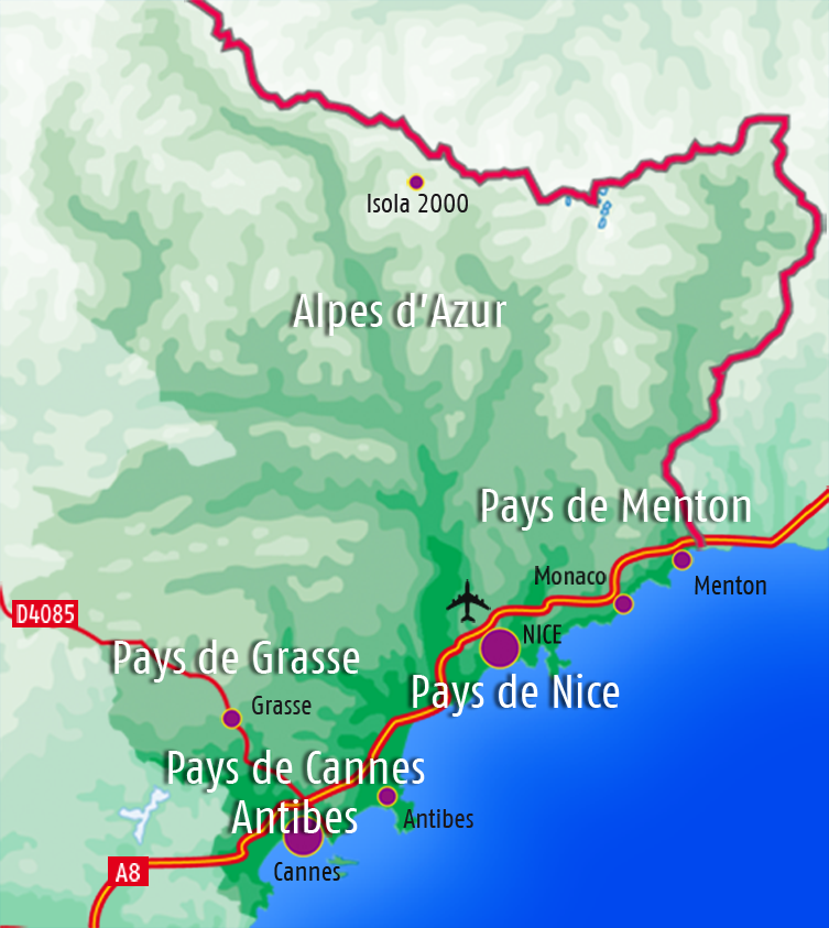 Carte des Alpes Maritimes