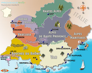 Departements of Provence and French Riviera