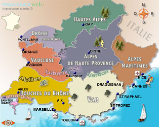 carte touristique de la provence