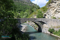 Colmars, bridge on the Verdon river Colmars, bridge on the Verdon river