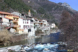 Fontan village and Roya river Fontan village and Roya river
