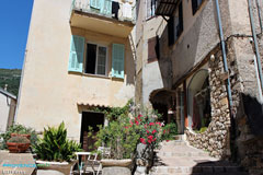 Gattieres, Tiny street and shop Gattieres, Tiny street and shop