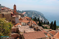 Roquebrune Cap Martin, bell-tower and oldvillage Roquebrune Cap Martin, bell-tower and oldvillage