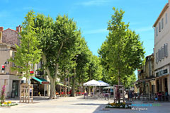 Marignane, square and cafe terraces