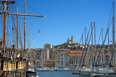 Marseille, boats and ND de la Garde Marseille, boats and ND de la Garde
