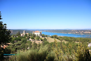 Aiguines, the castle overlooking the the Sainte Croix lake
