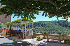 Chateaudouble, terrace with panoramic view of the Gorges Chateaudouble, terrace with panoramic view of the Gorges