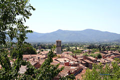 Le Luc en Provence, the village dominated by its hexagonal tower Le Luc en Provence, the village dominated by its hexagonal tower