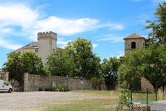 Ollieres, castle tower and bell tower Ollieres, castle tower and bell tower