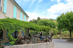 Cabrieres d'Aigues, cafe terrace