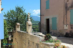 Caromb, terrasse de café