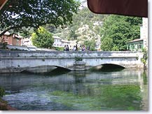 Fontaine de Vaucluse, bridge over the Sorgue river Fontaine de Vaucluse, bridge over the Sorgue river