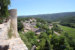 Menerbes, tower and village Menerbes, tower and village