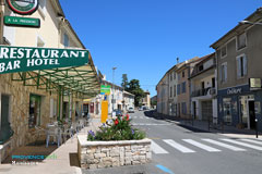 Mondragon, street and cafe terrace Mondragon, street and cafe terrace