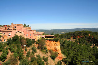 Roussillon, the village and the ocher hill