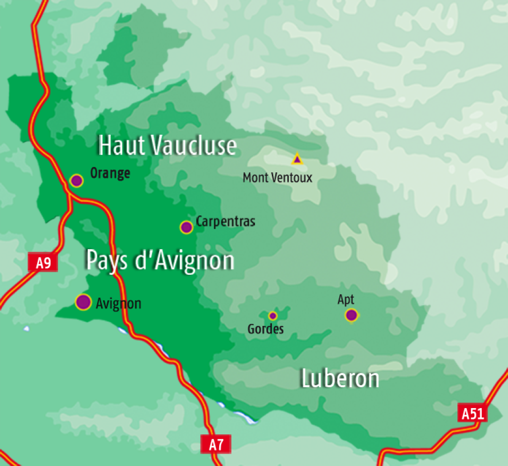 Carte du Vaucluse.