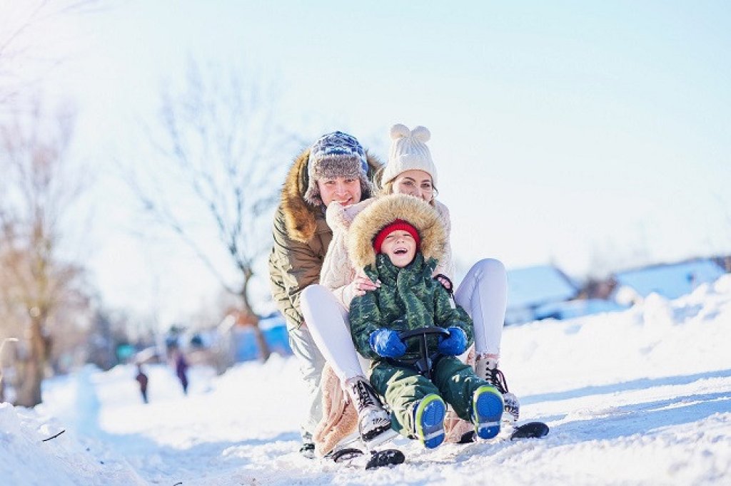 Famille au ski en Provence.