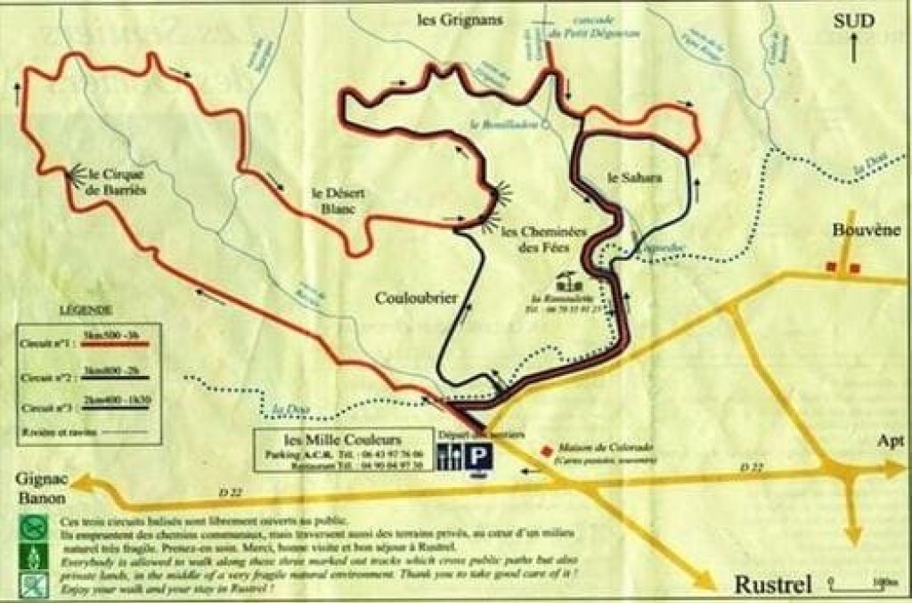 Carte des sentiers du Colorado Proven&ccedil;al.