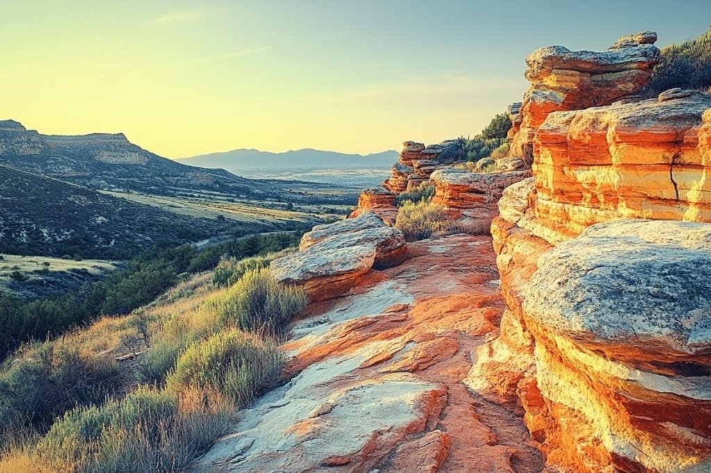 Lumi&egrave;re sur le Colorado Proven&ccedil;al &agrave; Rustrel.