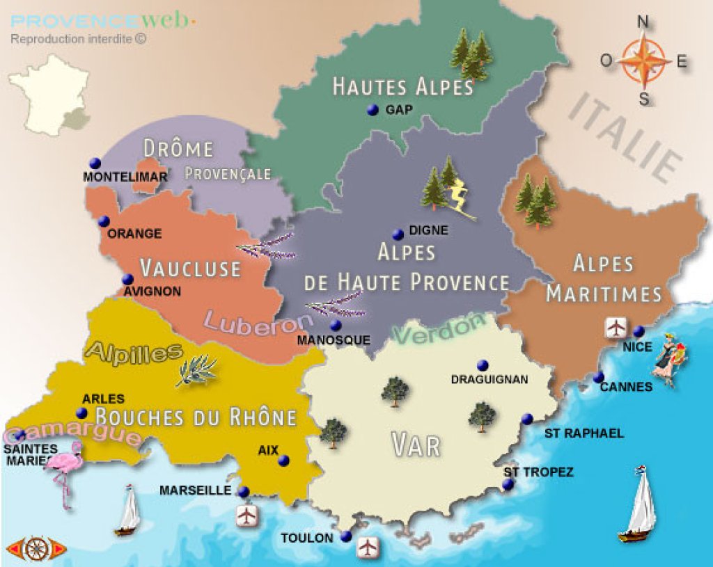 Campings de Provence par département.